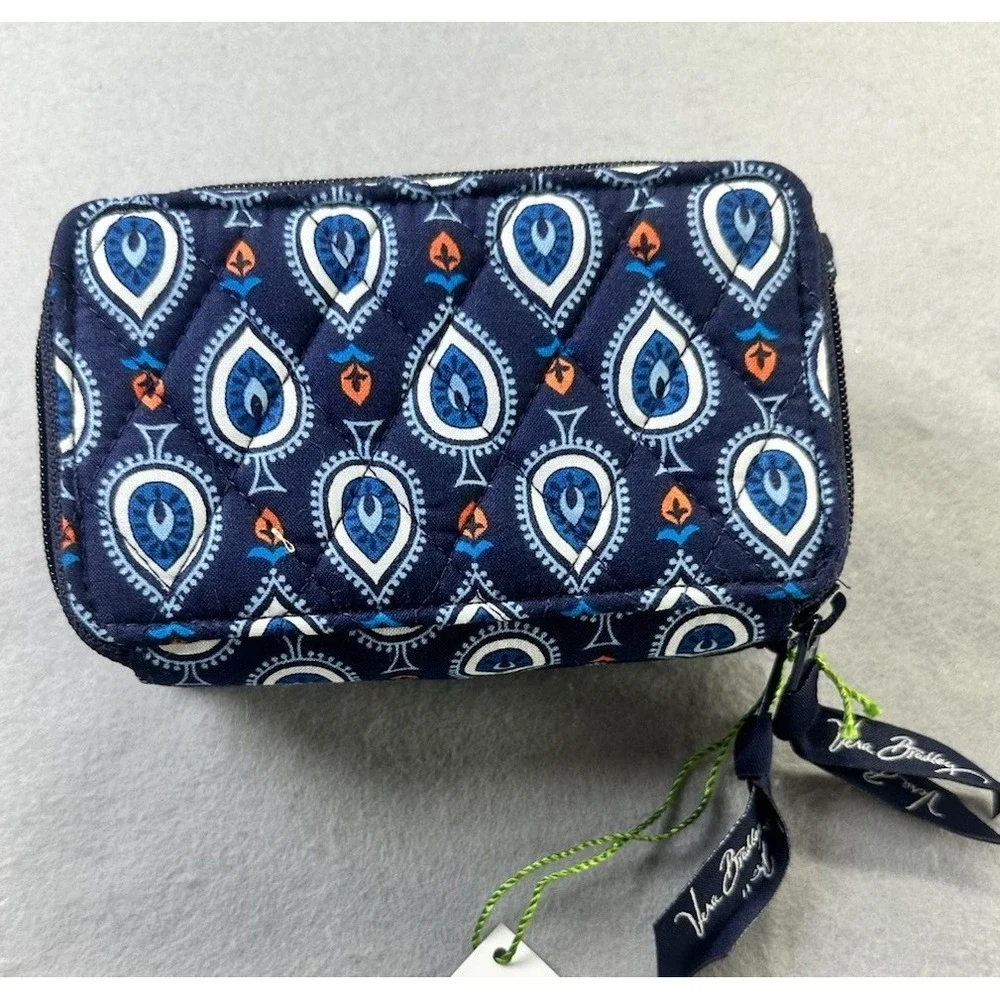 Vera Bradley All In OneCrossbodyWristletWallet Marrakesh Motifs Blue Paisley NWT